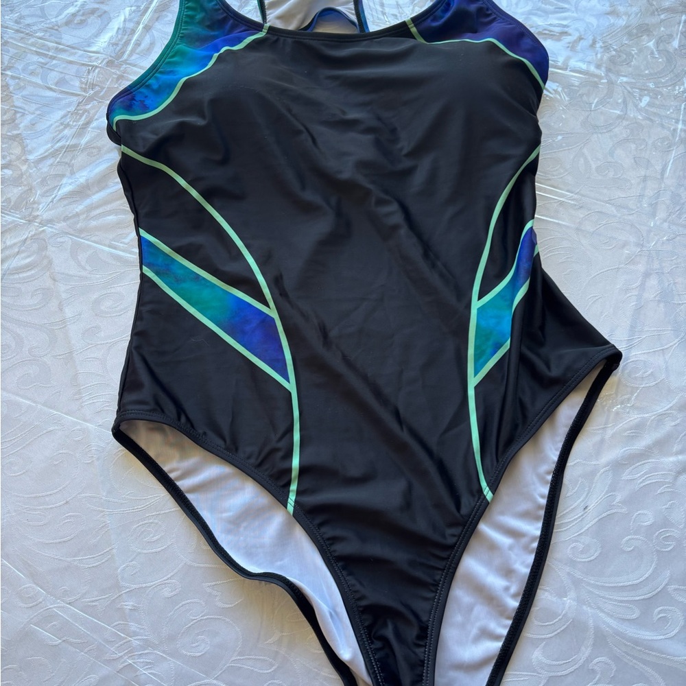 Black and Blue Women's Swimsuit